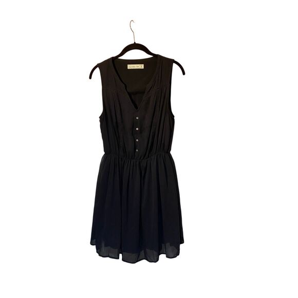 AmberCrombie & Fitch, women’s black sleeveless Gathered Waist dress size medium - Picture 1 of 4